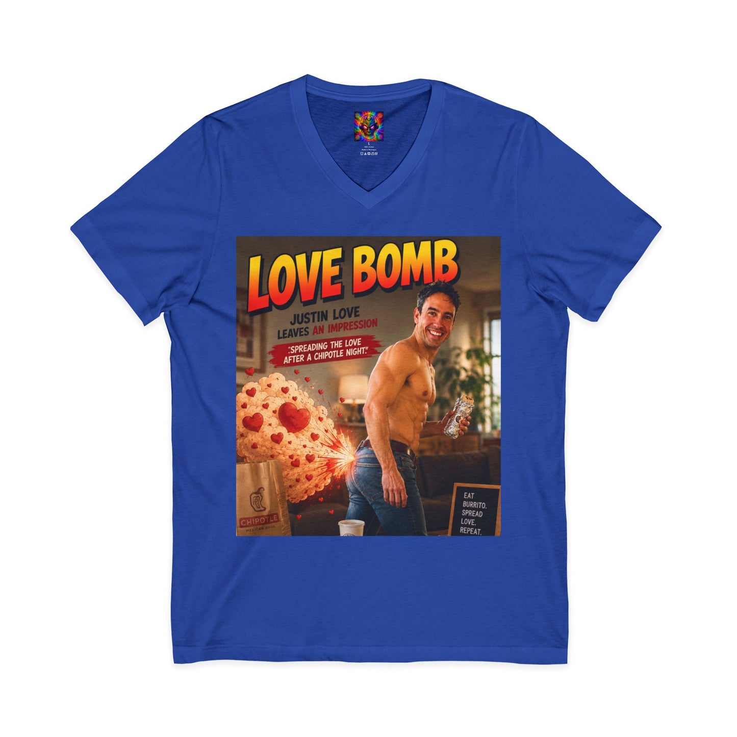 Love Bomb Vintage Poster V-Neck Tee