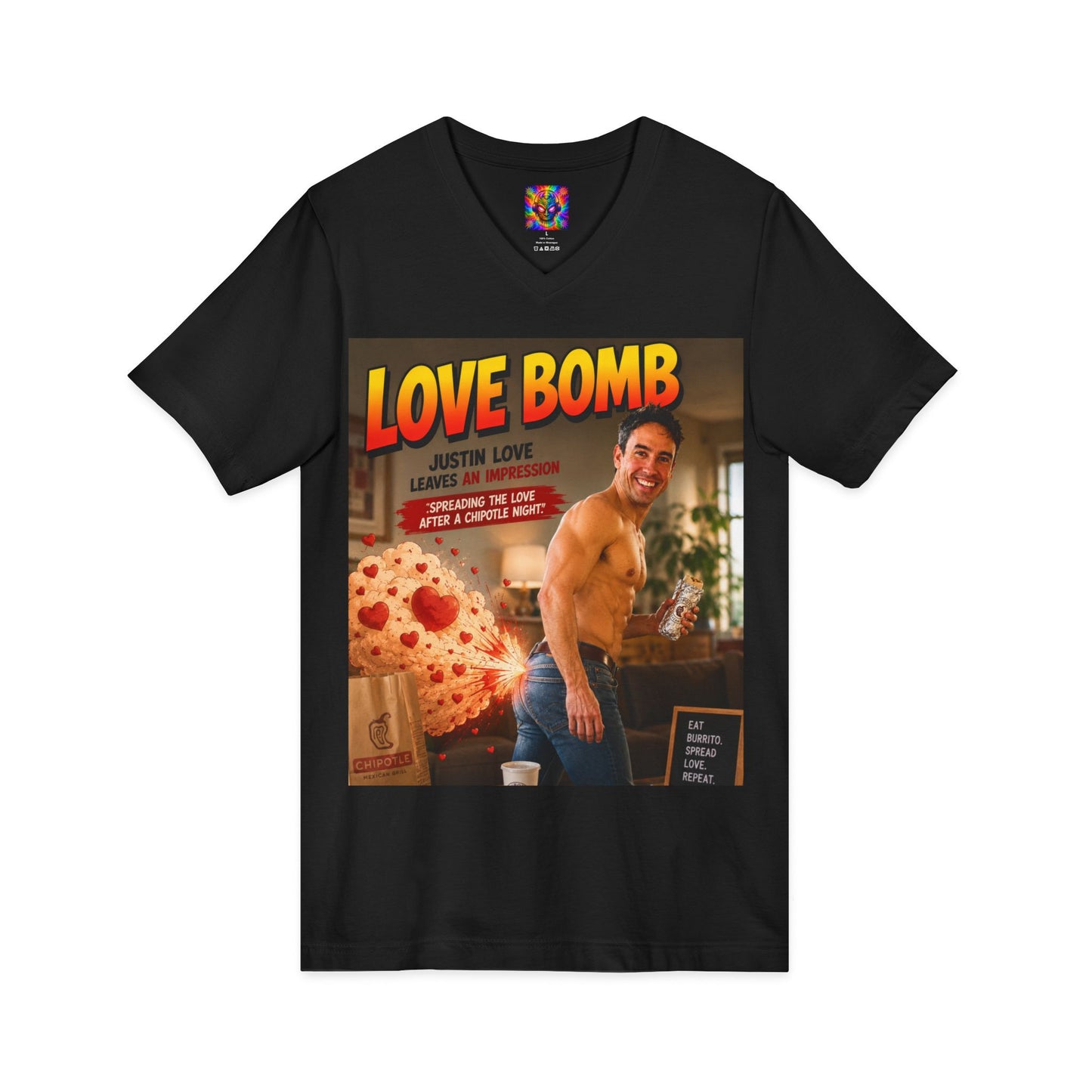 Love Bomb Vintage Poster V-Neck Tee