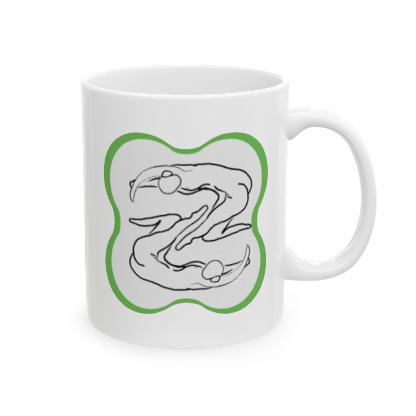 Somatic Serenity Ceramic Mug — Minimal Line Art Coffee Cup (11oz & 15oz)