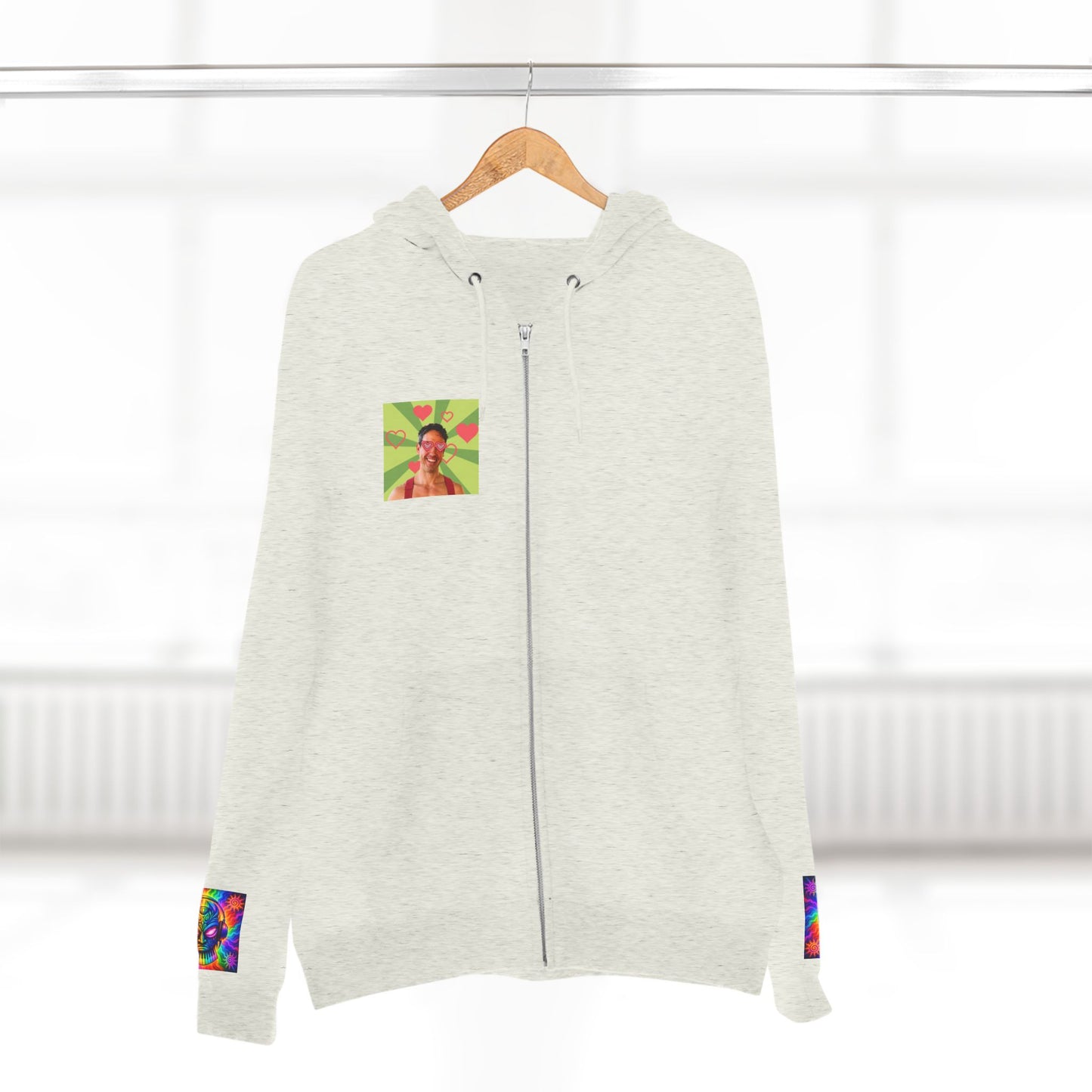 Love Bomb Retro Movie Poster Zip Hoodie