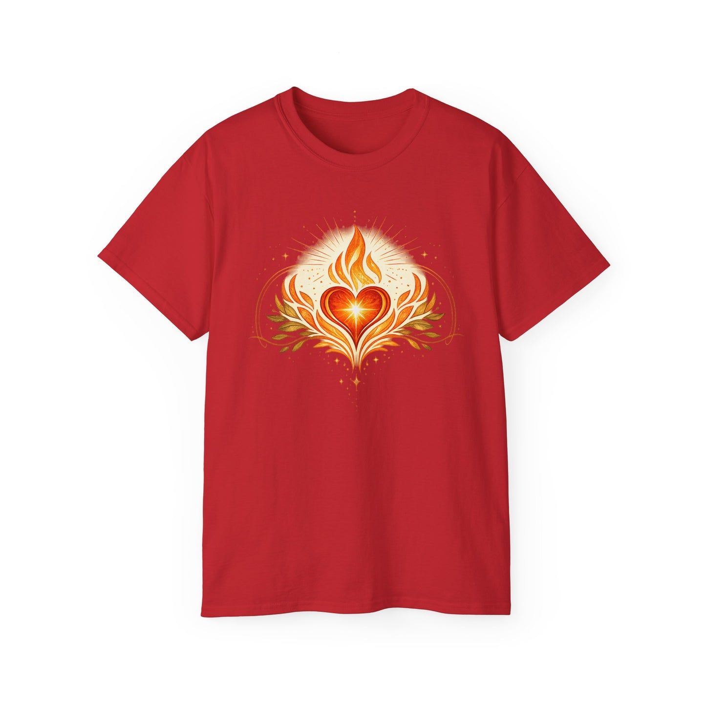 Flaming Heart Tee — Spiritual Heart Flame Graphic T-Shirt