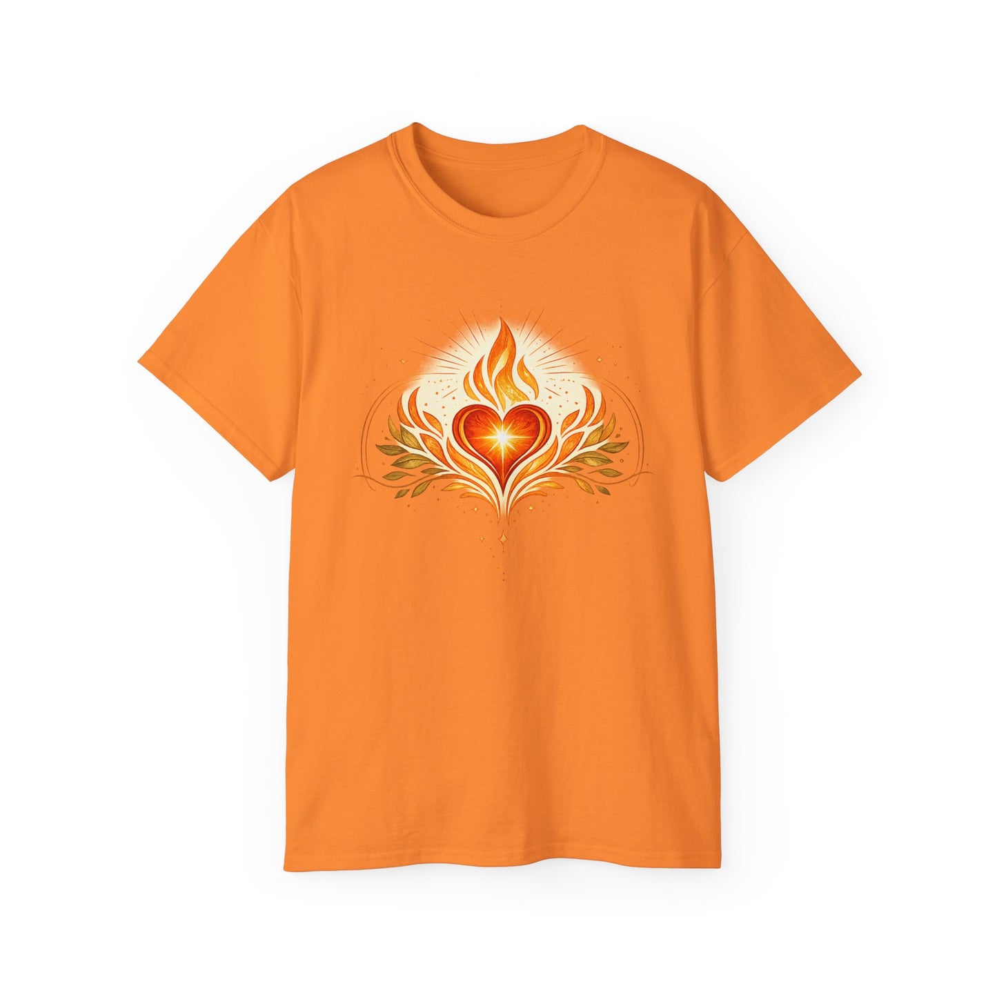Flaming Heart Tee — Spiritual Heart Flame Graphic T-Shirt