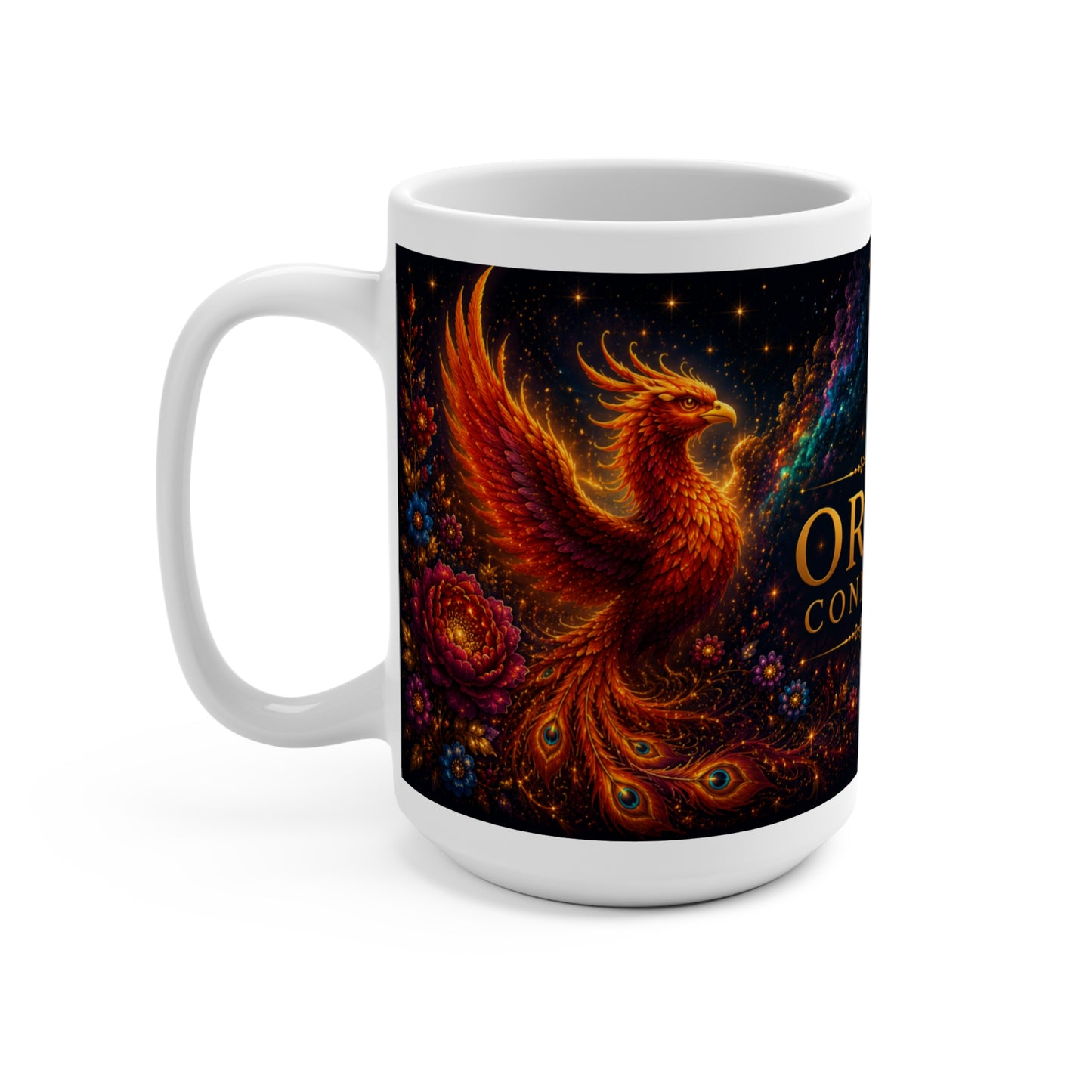 Oracle Connections Phoenix 15oz Ceramic Mug — Mythic Tarot Coffee Cup