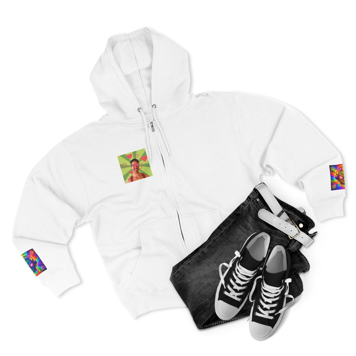 Love Bomb Retro Movie Poster Zip Hoodie
