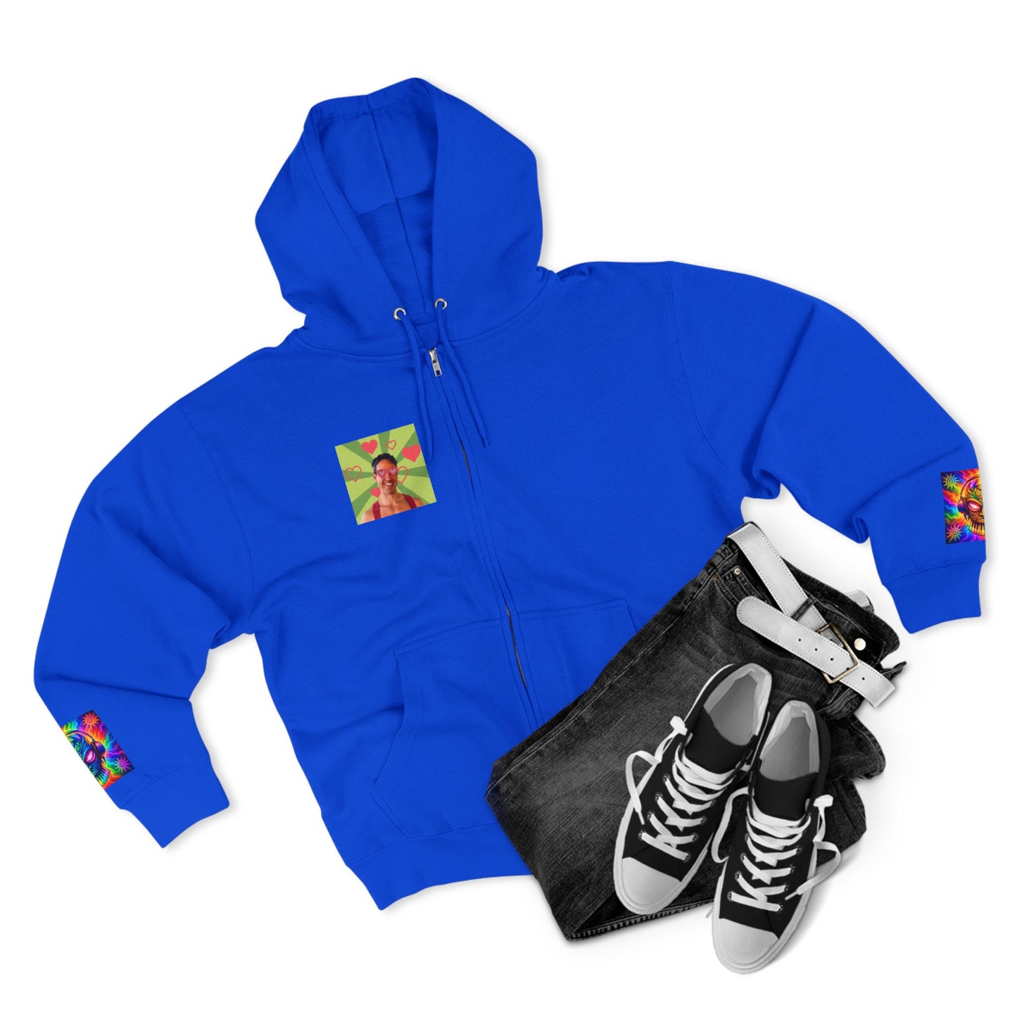 Love Bomb Retro Movie Poster Zip Hoodie
