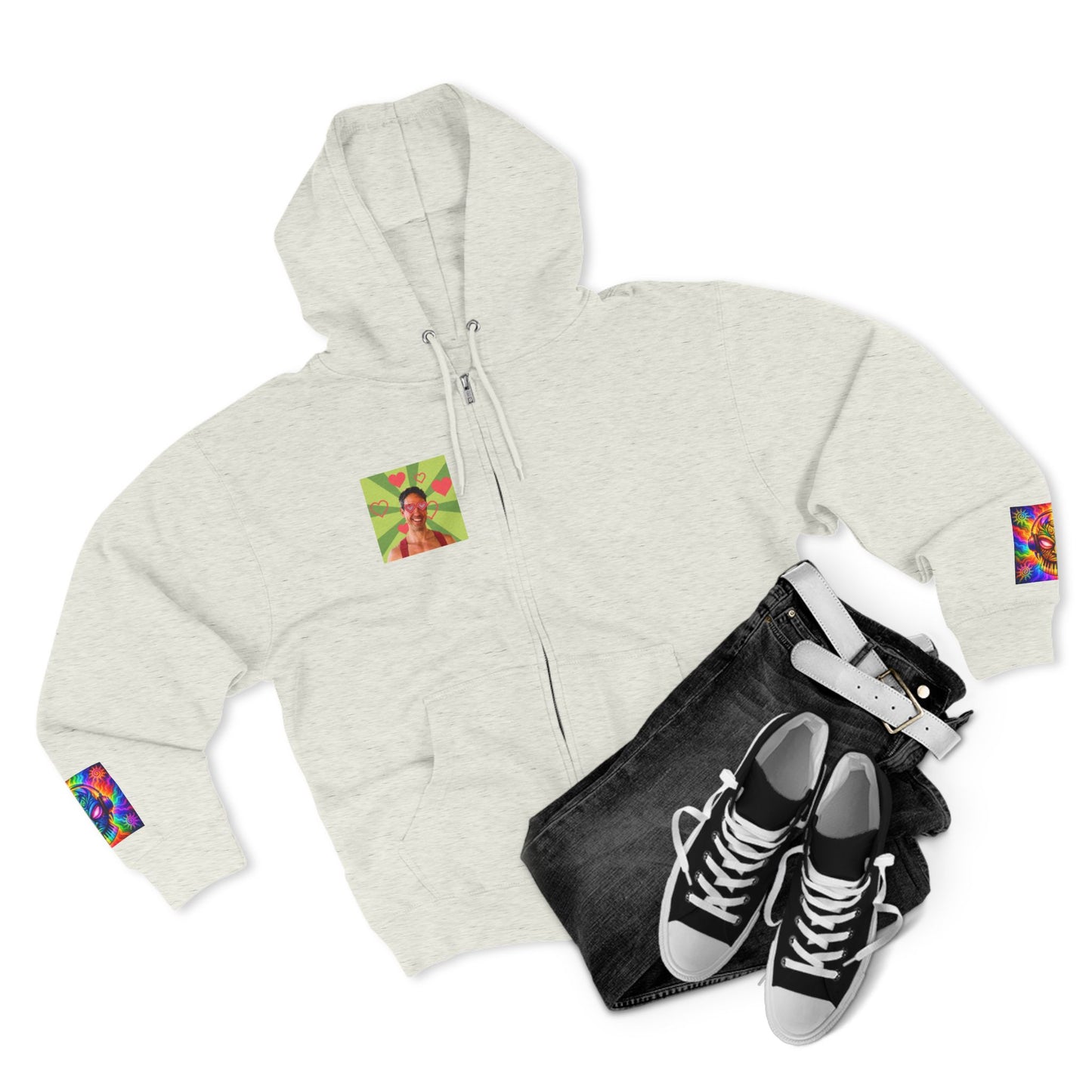 Love Bomb Retro Movie Poster Zip Hoodie