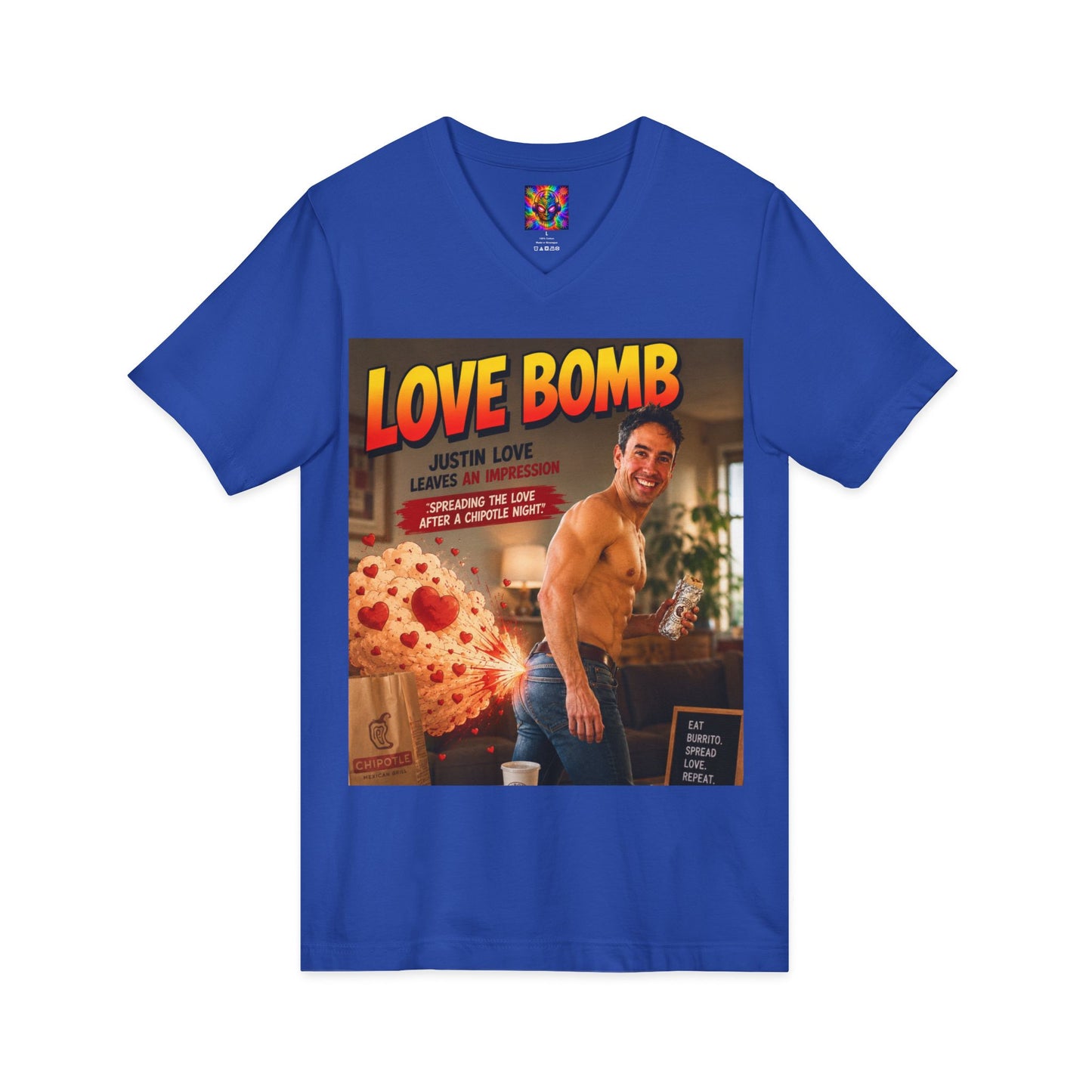 Love Bomb Vintage Poster V-Neck Tee