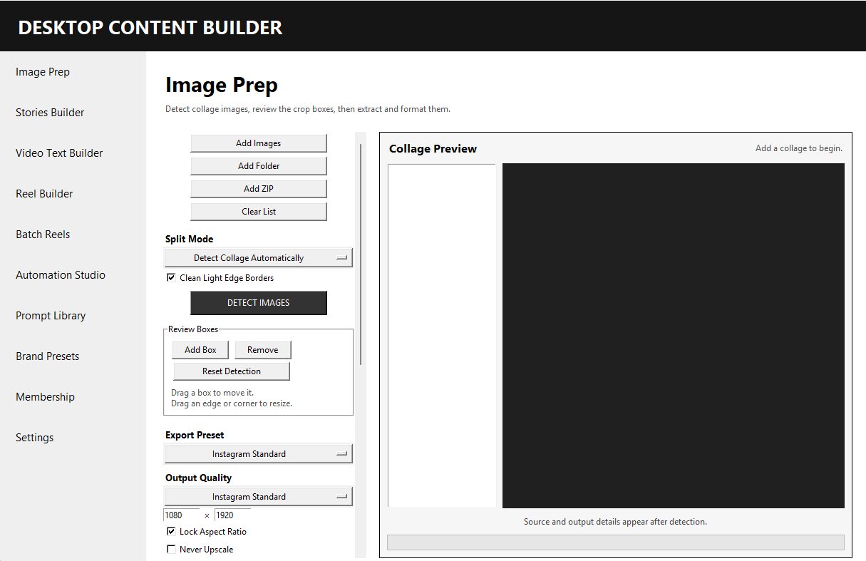 DESKTOP CONTENT BUILDER FOR WINDOWS